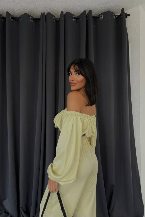 SATIN TWO PIECES WOMAN SET LEMON/ LIMON - 3