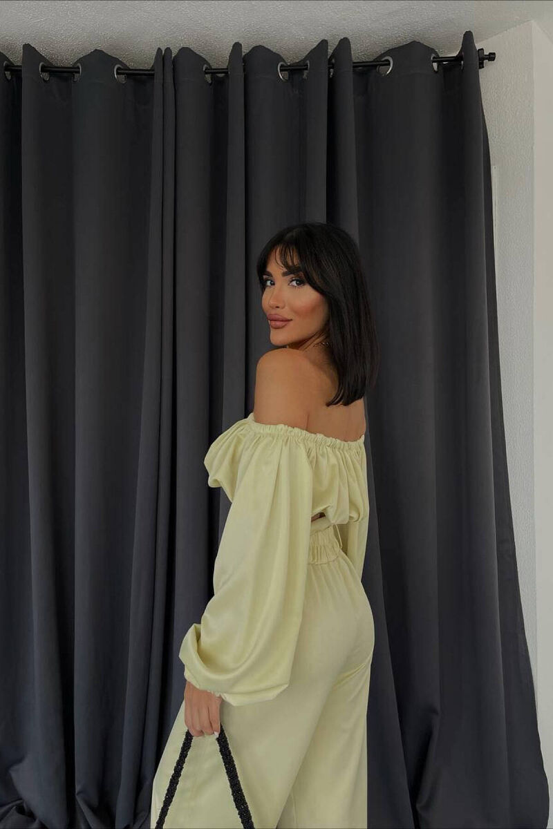 SATIN TWO PIECES WOMAN SET LEMON/ LIMON - 3