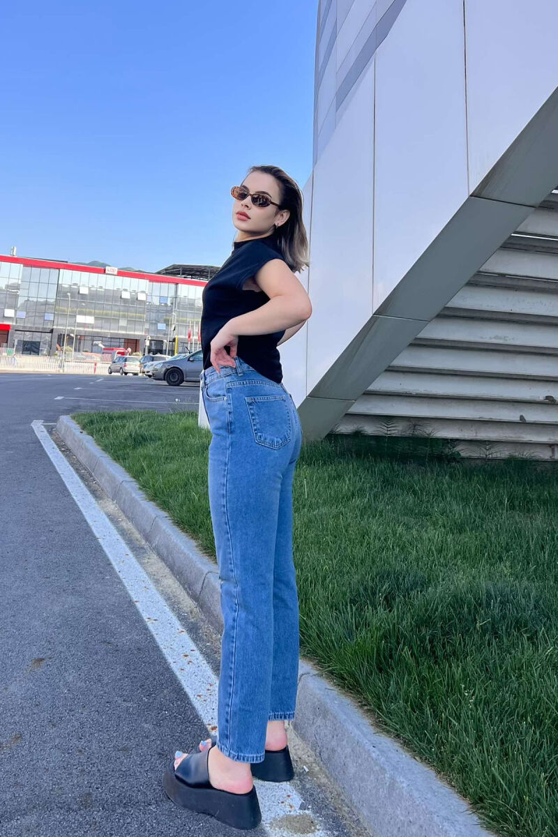 SCRATCHED SIMPLE WOMEN JEANS BLUE/BLU - 4
