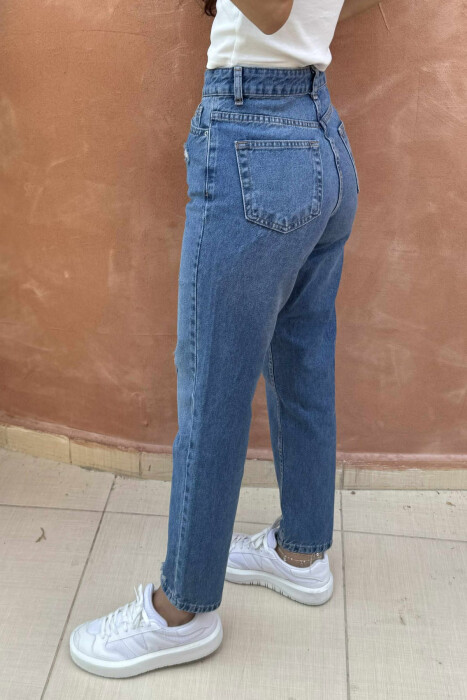 SCRATCHED SIMPLE WOMEN JEANS BLUE/BLU - 4