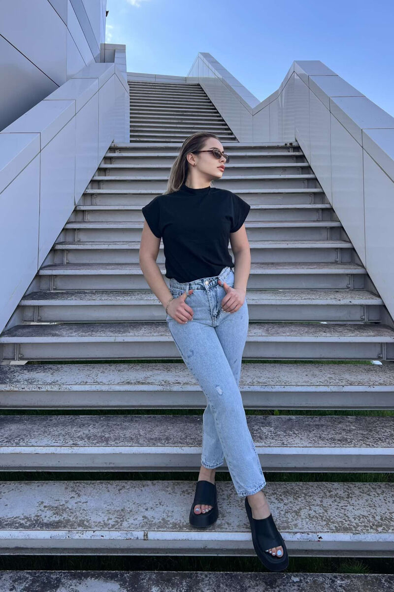 SCRATCHED SIMPLE WOMEN JEANS LIGHTBLUE/BZ - 2