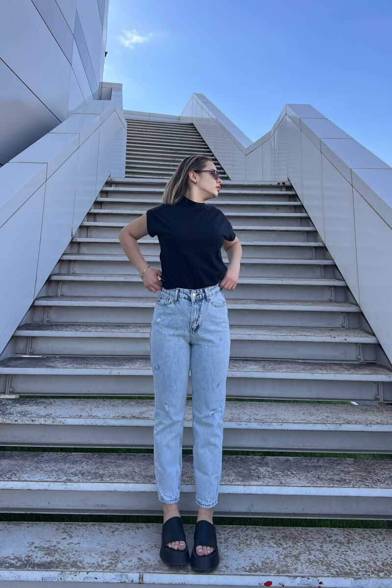 SCRATCHED SIMPLE WOMEN JEANS LIGHTBLUE/BZ - 4