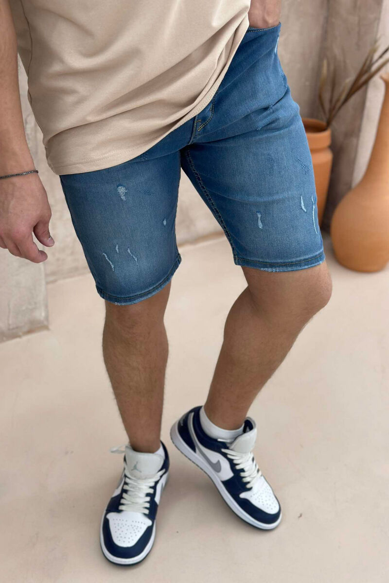 SCRATCHES ONE COLOR MEN SHORT PANTS BLUE/BLU - 2