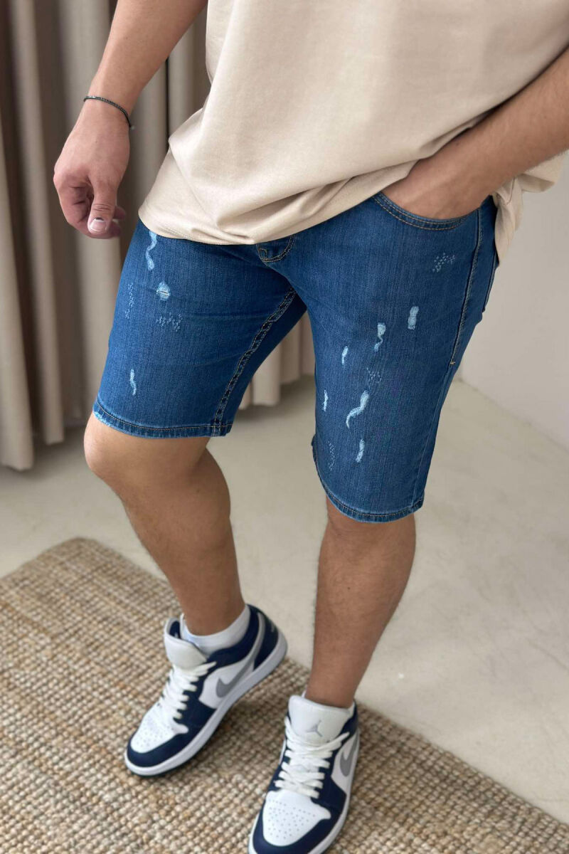 SCRATCHES ONE COLOR MEN SHORT PANTS BLUE/BLU - 2