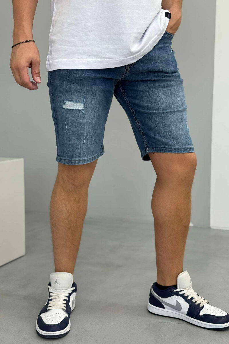 SCRATCHES SEMI ELASTIC MEN SHORT PANTS BLUE/BLU - 3