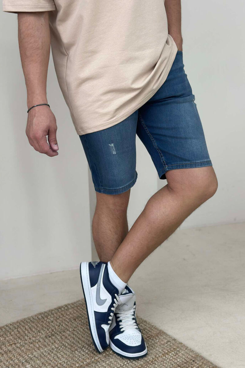 SCRATCHES SIMPLE MEN SHORT PANTS BLUE/BLU - 3