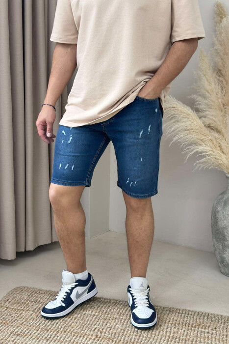 SCRATCHES SIMPLE MEN SHORT PANTS BLUE/BLU - 3
