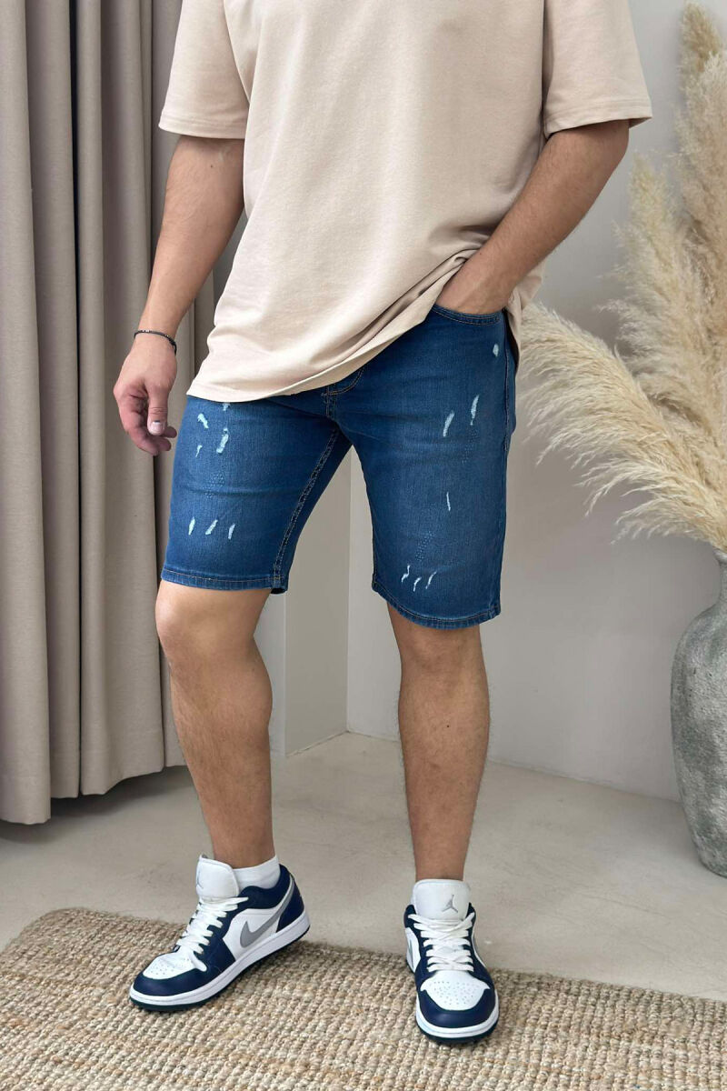 SCRATCHES SIMPLE MEN SHORT PANTS BLUE/BLU - 3