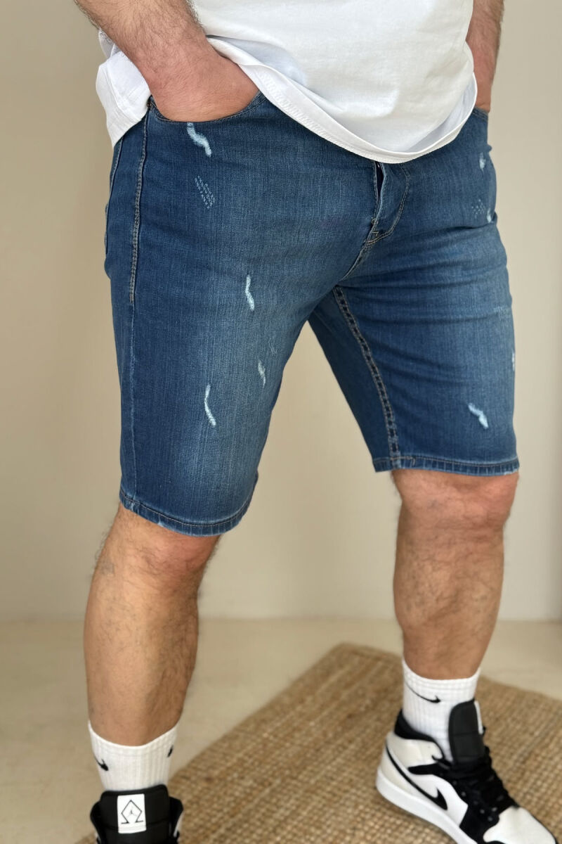 SCRATCHES SIMPLE MEN SHORT PANTS BLUE/BLU - 3