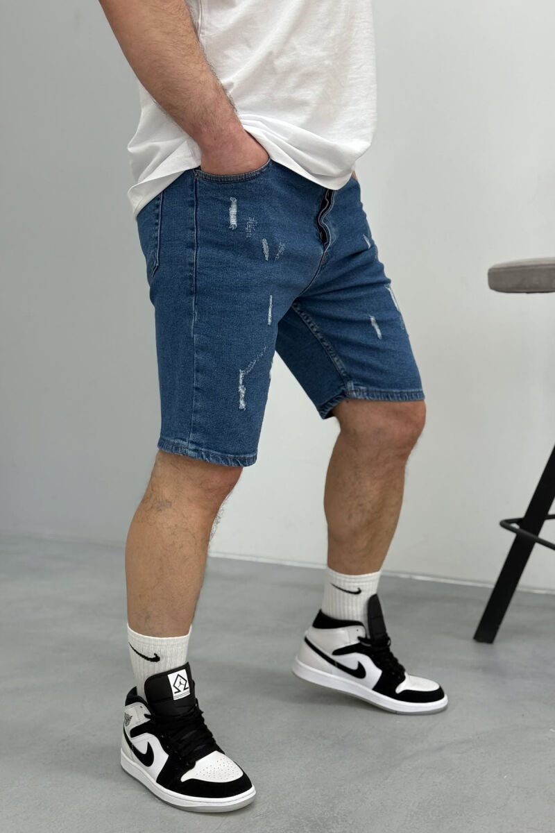 SCRATCHES SIMPLE MEN SHORT PANTS BLUE/BLU - 1