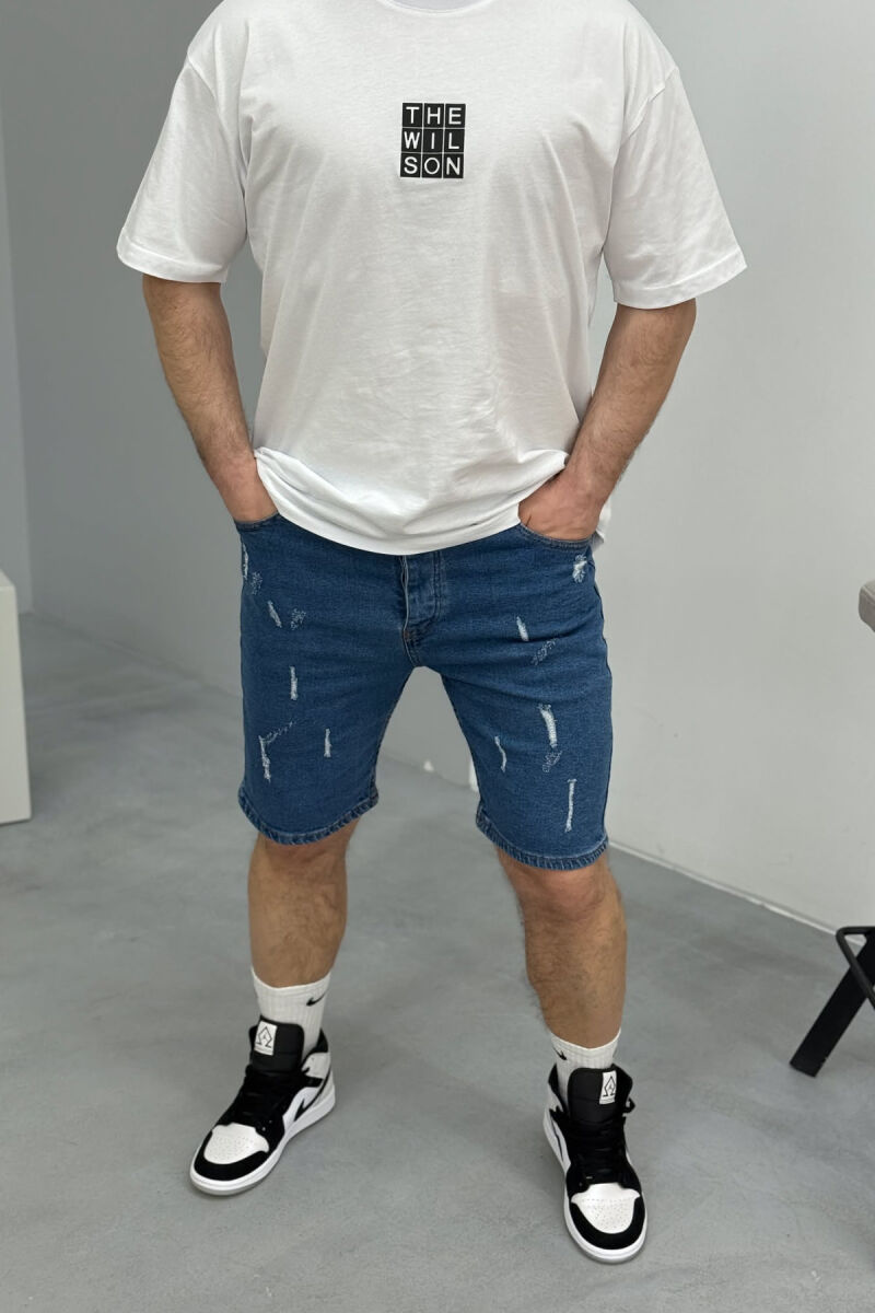 SCRATCHES SIMPLE MEN SHORT PANTS BLUE/BLU - 2