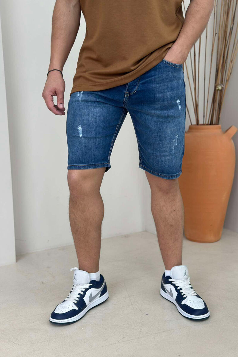 SCRATCHES SIMPLE MEN SHORT PANTS BLUE/BLU - 1