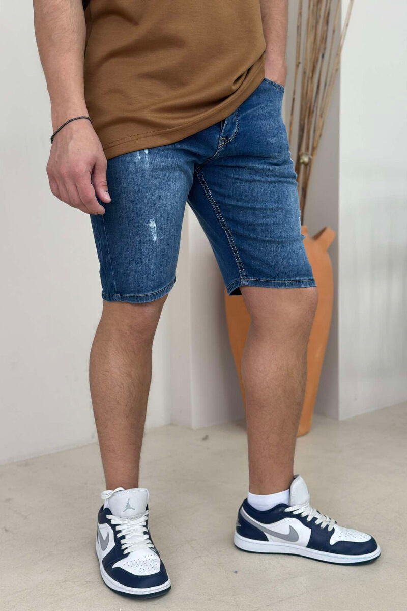SCRATCHES SIMPLE MEN SHORT PANTS BLUE/BLU - 3