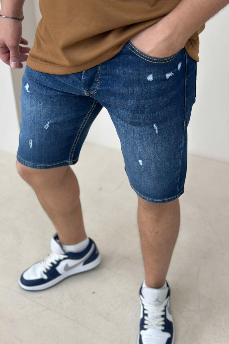 SCRATCHES SIMPLE MEN SHORT PANTS DARK BLUE/BEE - 2