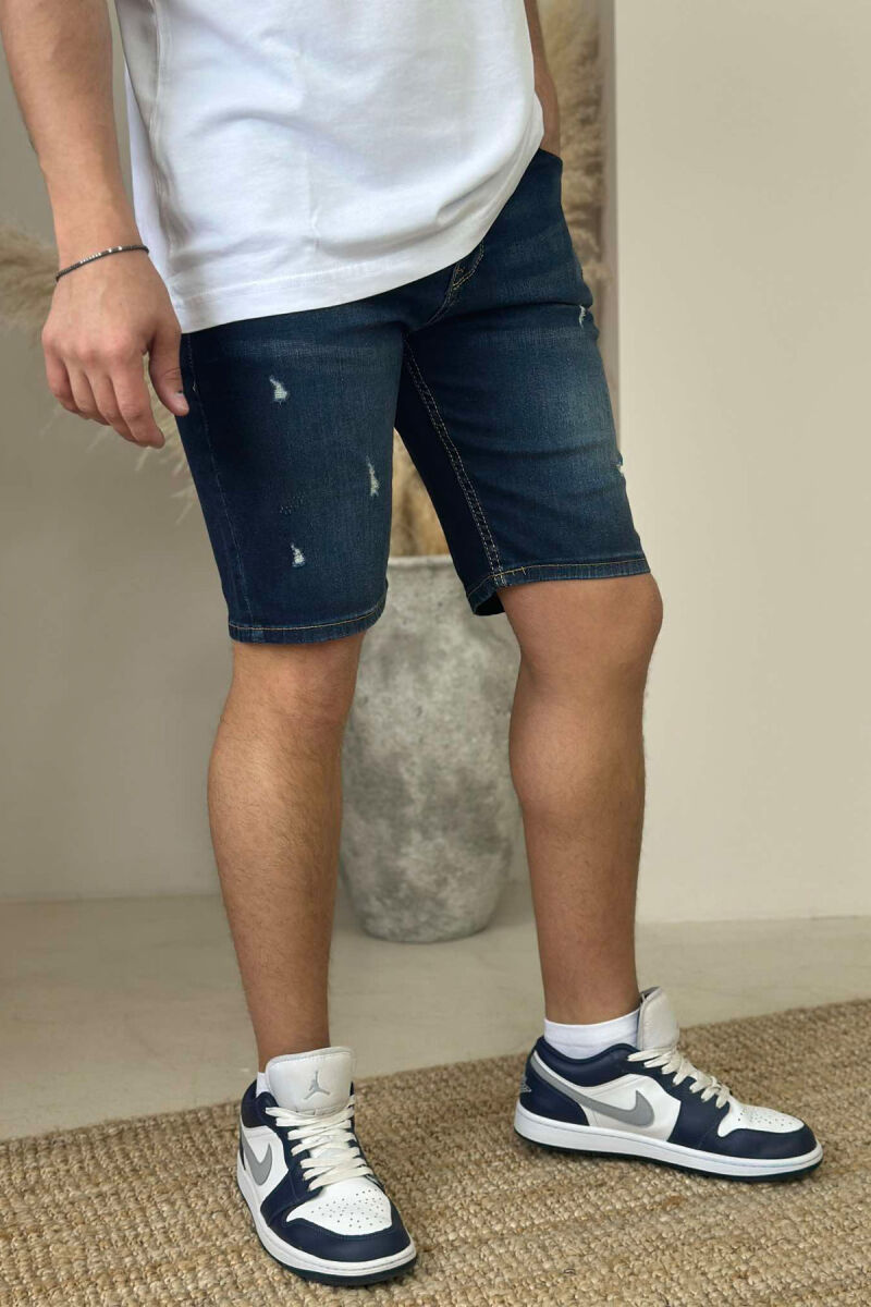 SCRATCHES SIMPLE MEN SHORT PANTS DARK BLUE/BEE - 2