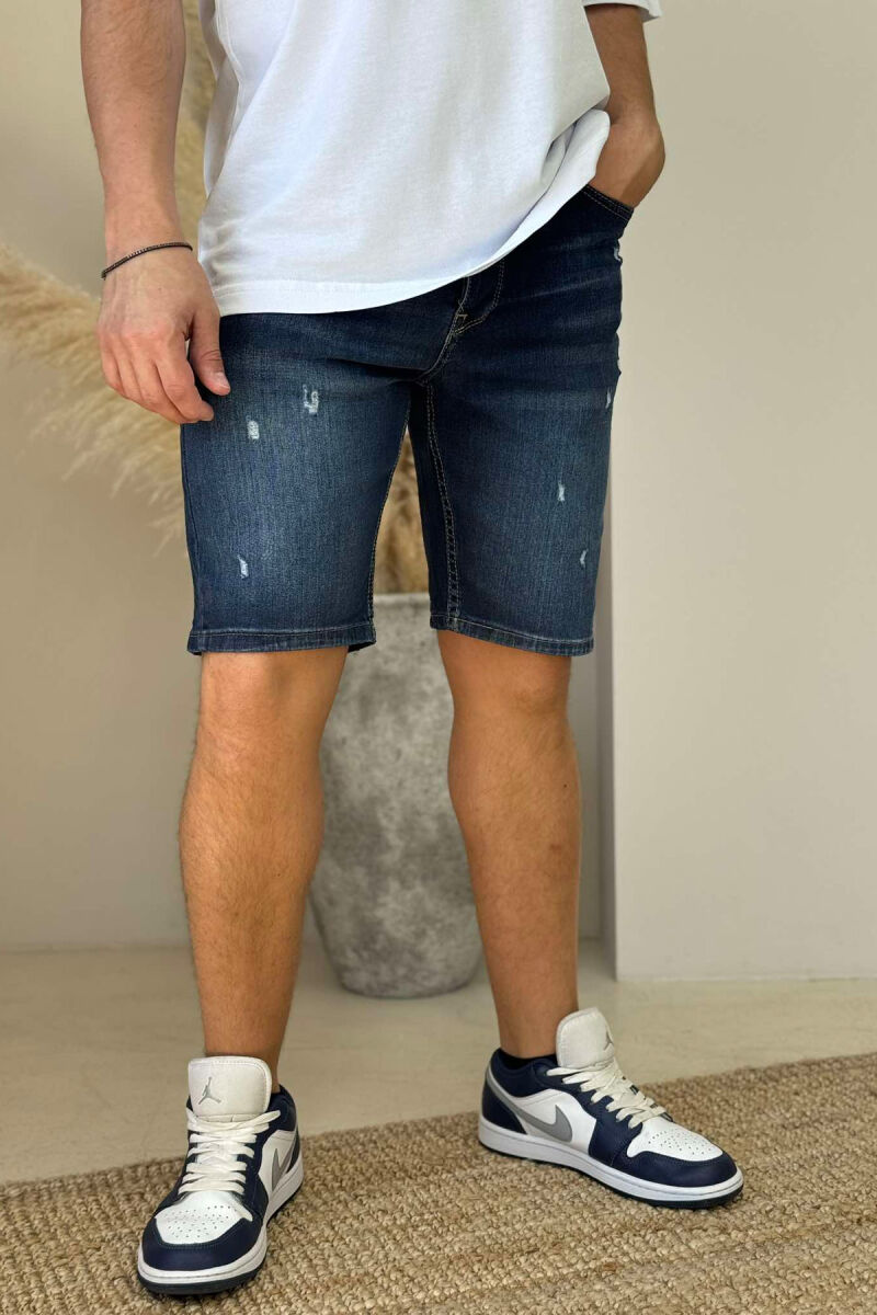 SCRATCHES SIMPLE MEN SHORT PANTS DARK BLUE/BEE - 1