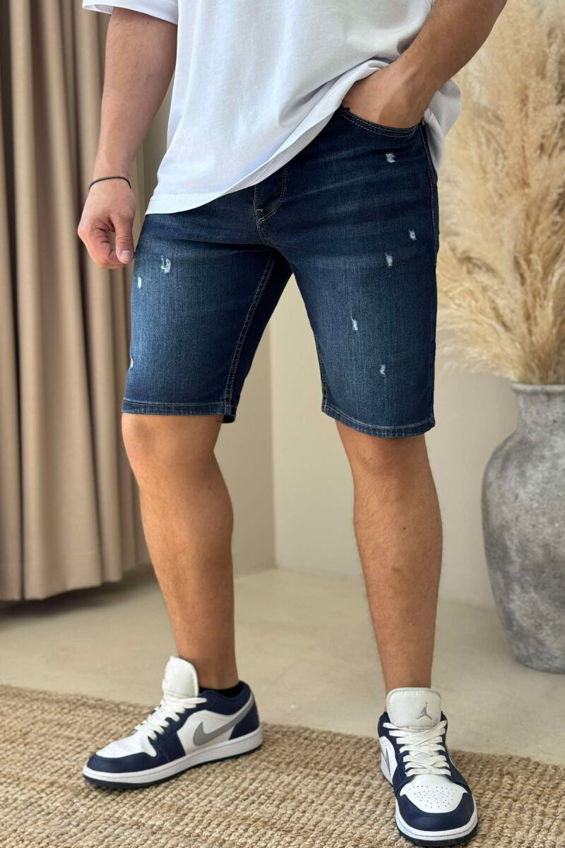 SCRATCHES SIMPLE MEN SHORT PANTS DARK BLUE/BEE - 3