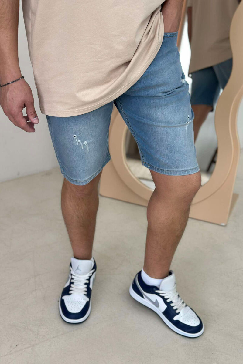 SCRATCHES SIMPLE MEN SHORT PANTS LIGHTBLUE/BZ - 2