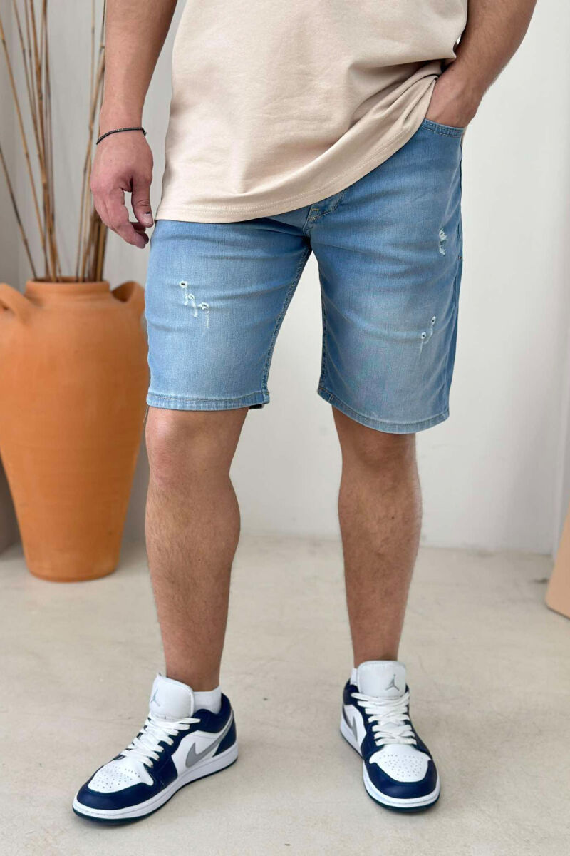 SCRATCHES SIMPLE MEN SHORT PANTS LIGHTBLUE/BZ - 3