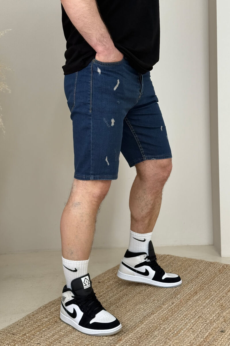 SCRATCHES SIMPLE MEN SHORT PANTS BLUE/BLU - 3