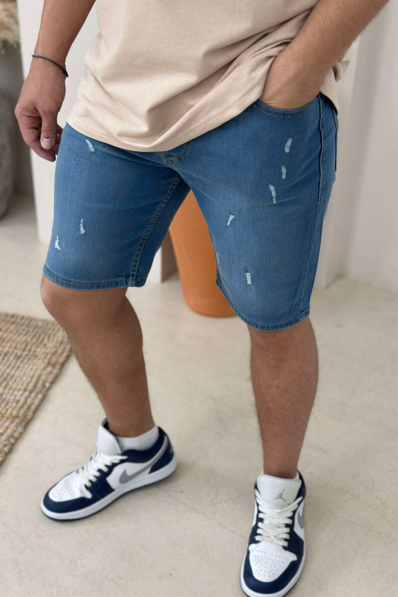 SCRATCHES SIMPLE MEN SHORT PANTS BLUE/BLU - 2