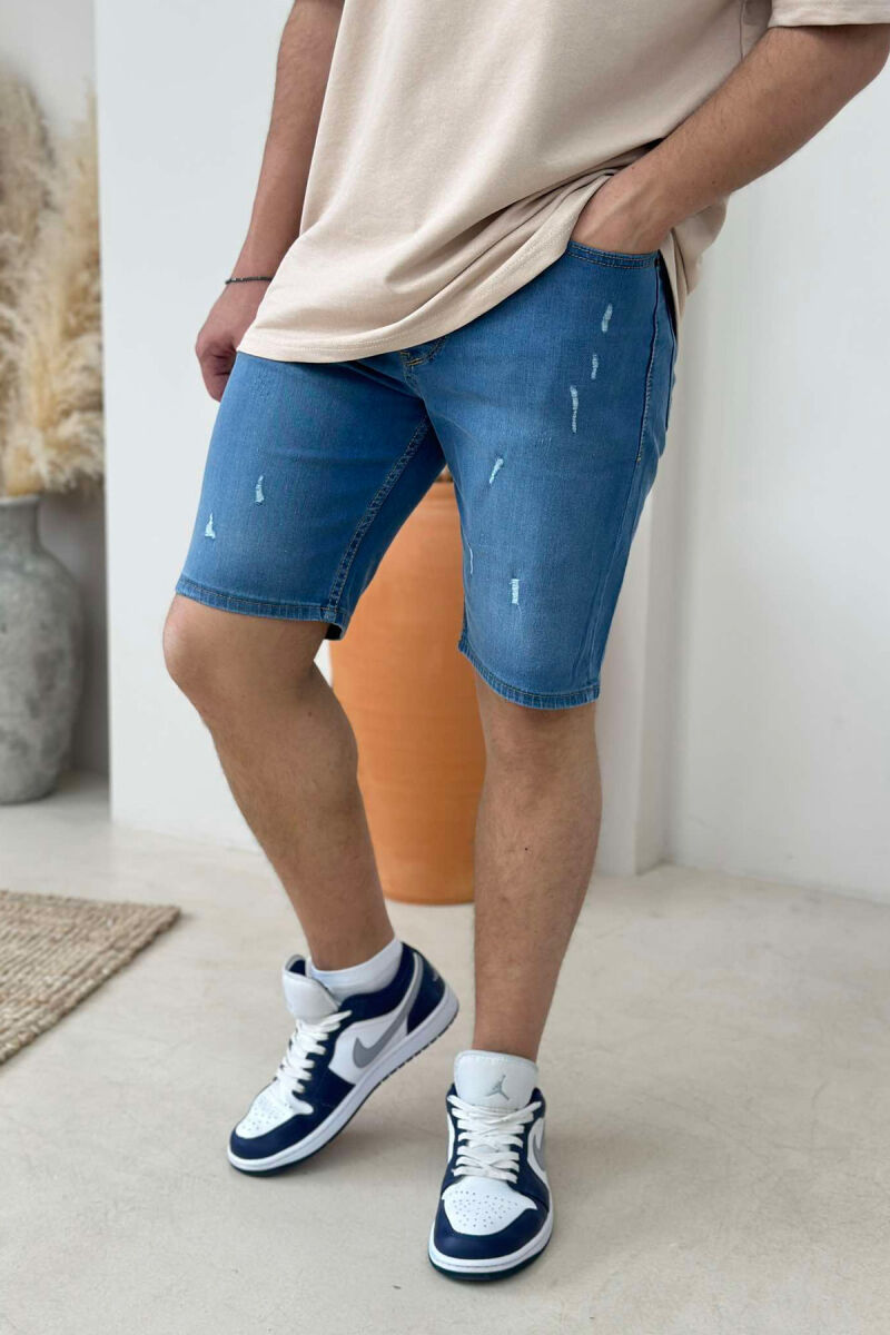 SCRATCHES SIMPLE MEN SHORT PANTS BLUE/BLU - 1