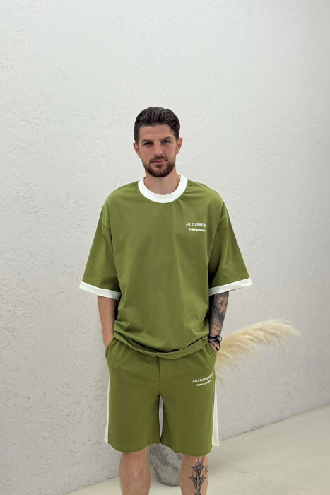 SET T-SHIRT ME SHKRIME + TUTA TE SHKURTRA PER MESHKUJ NE NGJYRE ULLI - 3