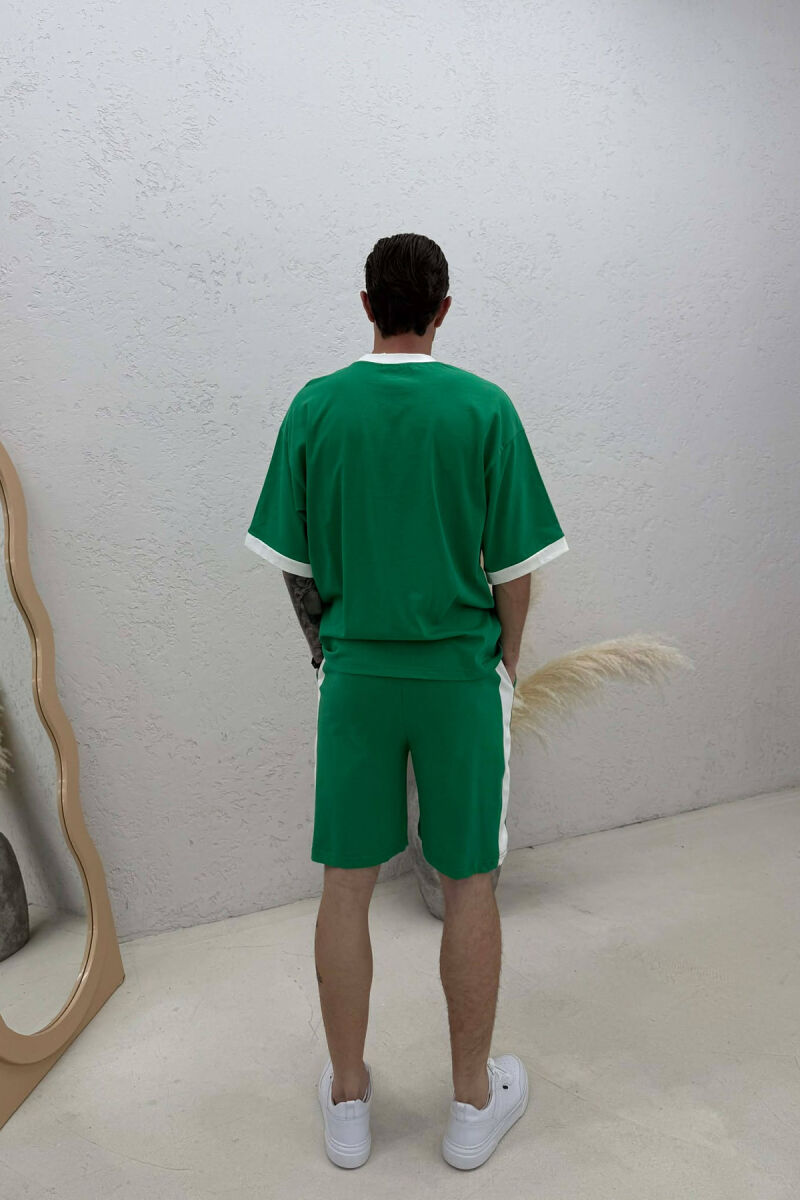 SET T-SHIRT ME SHKRIME + TUTA TE SHKURTRA PER MESHKUJ NE NGJYRE GRI TE ZBARDHUR - 4