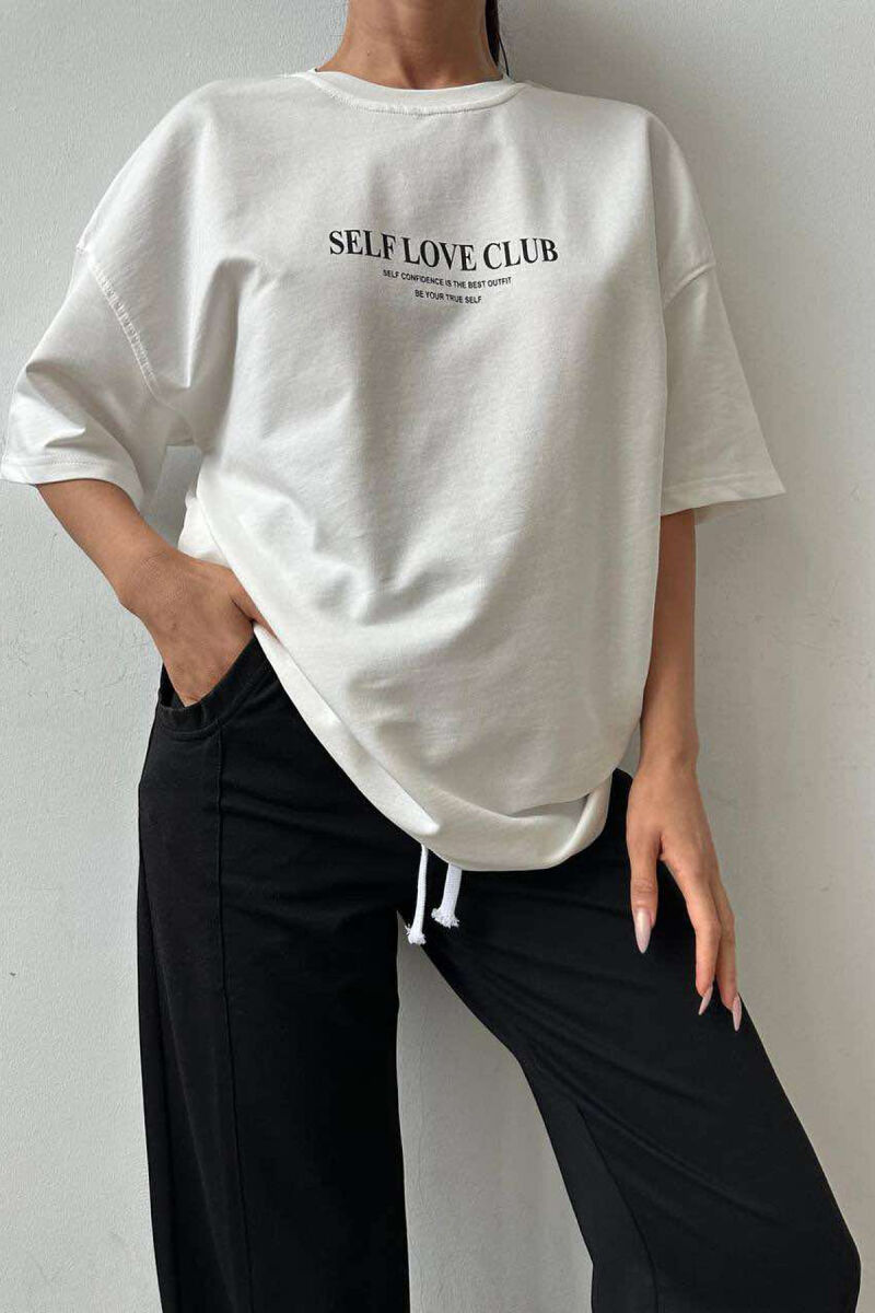 SELF LOVE CLUB COTTON WOMAN SET WHITE-BLACK/BAZE - 6