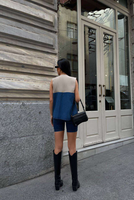 SEMI DENIM SIMPLE WOMEN VEST BEIGE/BEZHE - 2