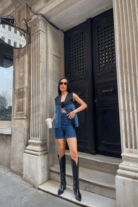 SEMI DENIM SIMPLE WOMEN VEST BLACK/ E ZEZE - 3