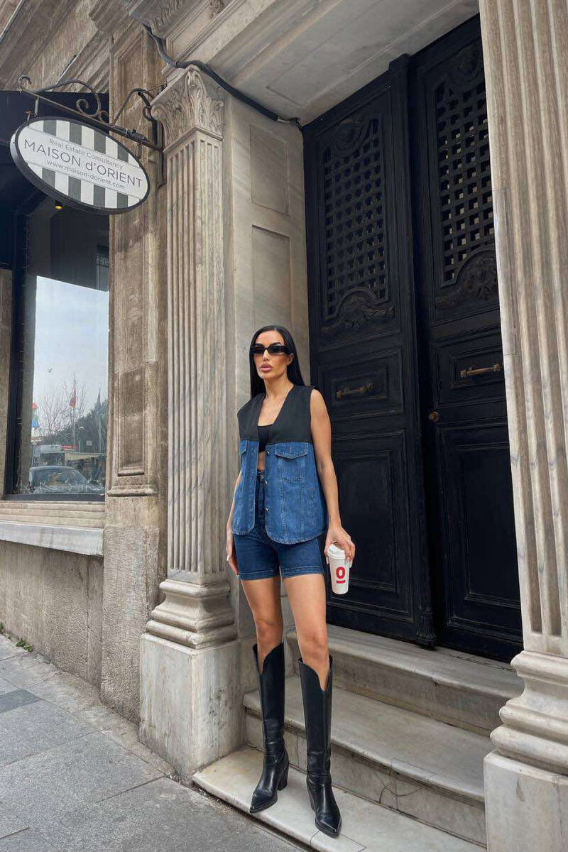 SEMI DENIM SIMPLE WOMEN VEST BLACK/ E ZEZE - 4