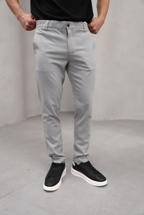 SEMI ELASTIC WAIST ONE COLOR MEN PANTS LIGHT GREY/GZ 