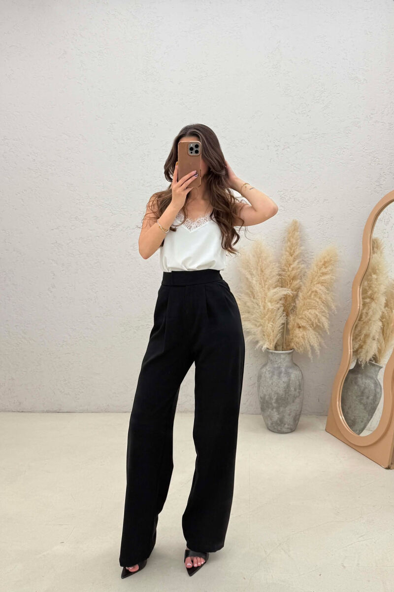 SEMI ELASTIC WAIST WOMAN TROUSERS BLACK/ E ZEZE - 3