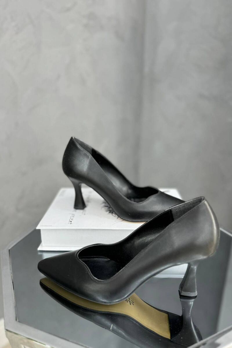 SEMI HEELS WOOD DETAILS BLACK/ E ZEZE - 1