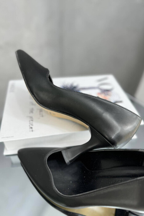 SEMI HEELS WOOD DETAILS BLACK/ E ZEZE - 3