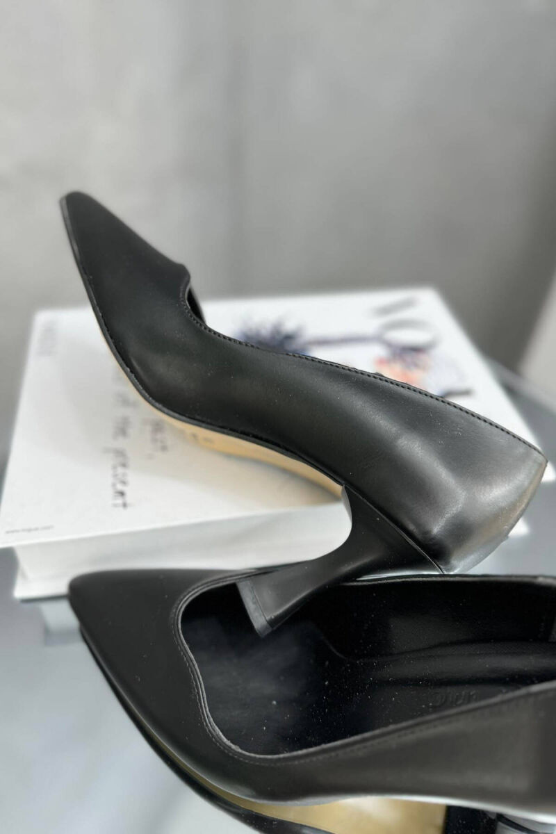 SEMI HEELS WOOD DETAILS BLACK/ E ZEZE - 3