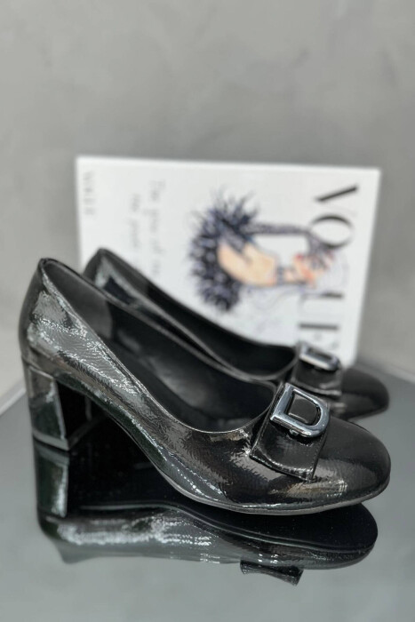 SEMI WOMAN HEELS SPECIAL GLOSSY BLACK-ZEZE SHKELQIM - KLAUDIO FASHION