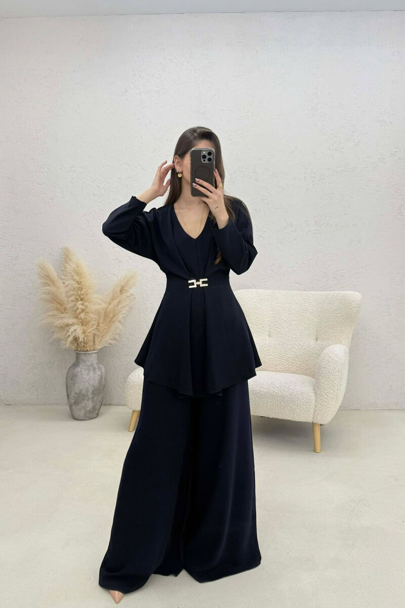 SET BLUZE+PANTALLONA PER FEMRA NE NGJYRE BLU - 1