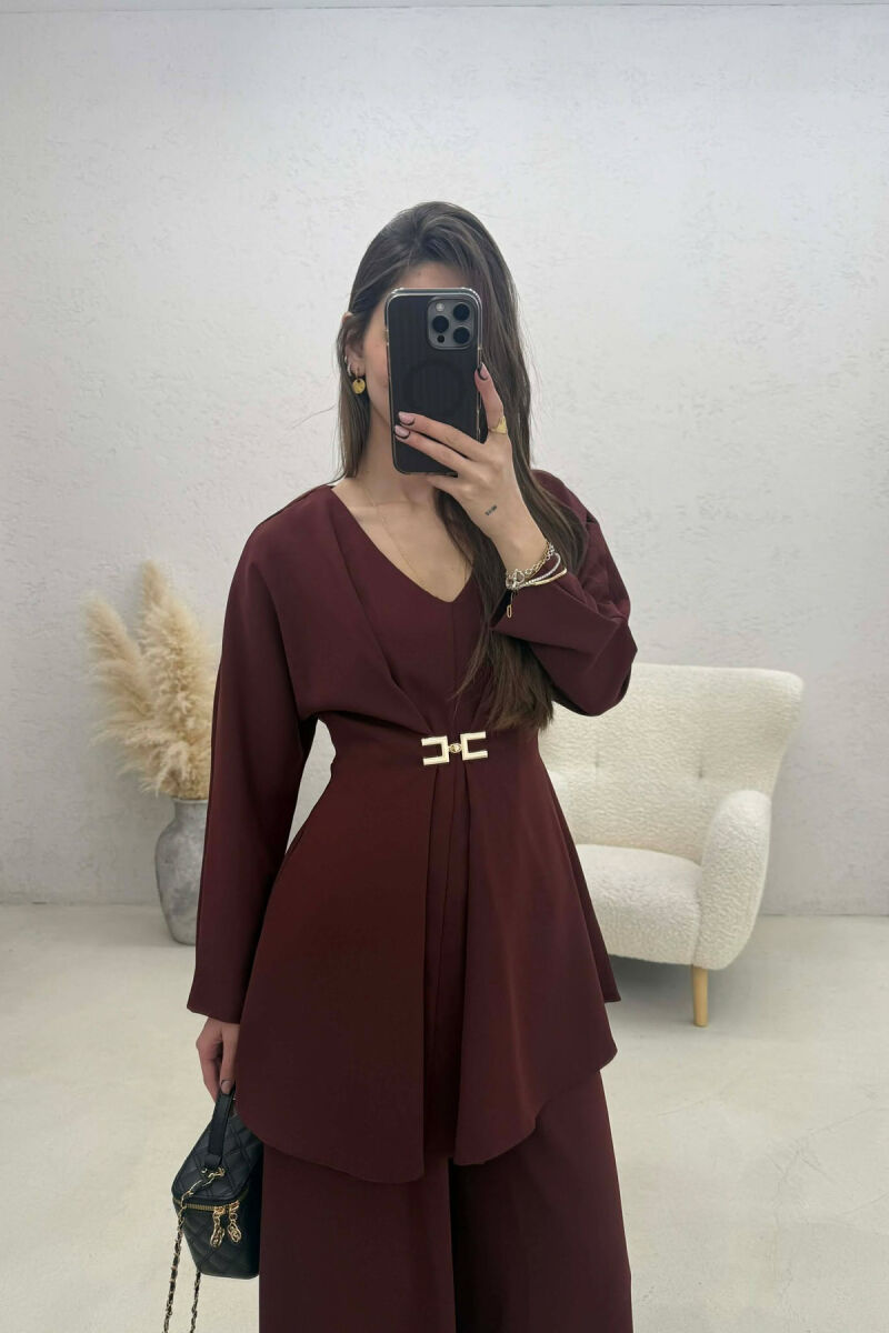 SET BLUZE+PANTALLONA PER FEMRA NE NGJYRE VISHNJE - 3