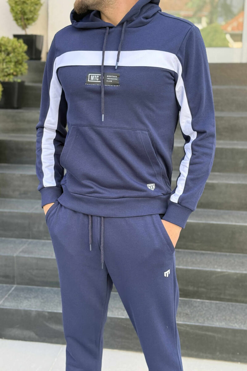 SET HOODIE E THJESHTË+TUTA PËR MESHKUJ NË NGJYRË BLU - 4