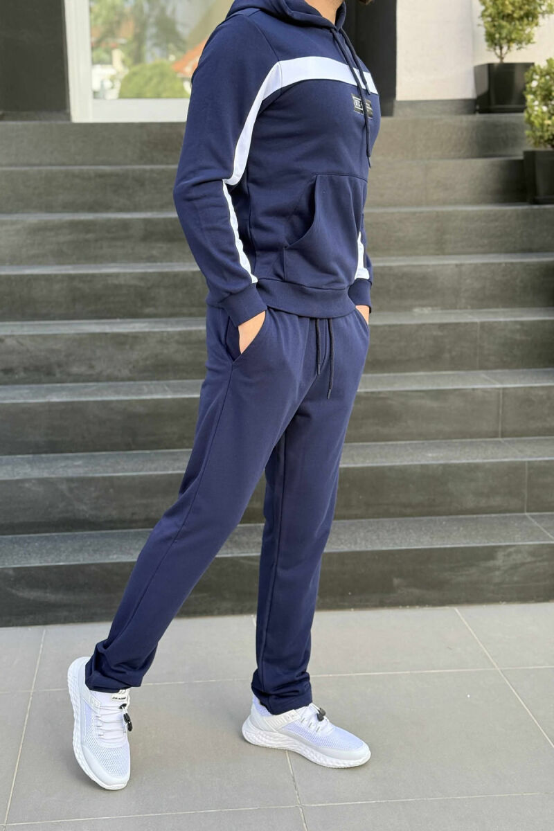 SET HOODIE E THJESHTË+TUTA PËR MESHKUJ NË NGJYRË BLU - 2