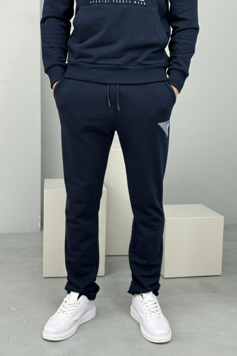 SET HOODIE ME IMAZH NE PJESEN PARA + TUTA PER MESHKUJ NE NGJYRE BLU - 3