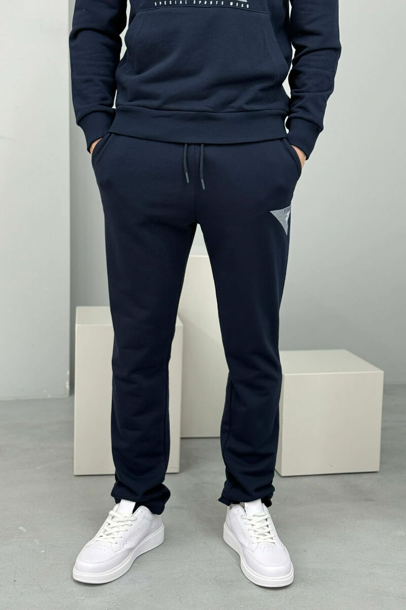 SET HOODIE ME IMAZH NE PJESEN PARA + TUTA PER MESHKUJ NE NGJYRE BLU - 3