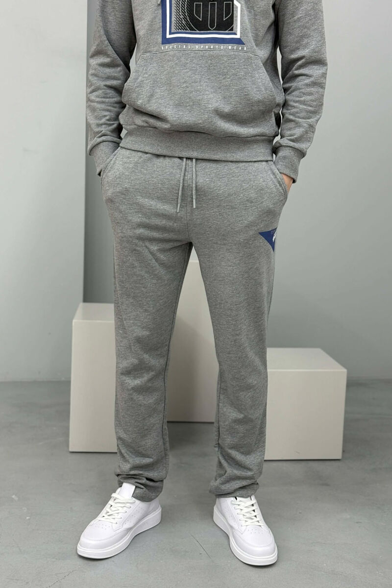 SET HOODIE ME IMAZH NE PJESEN PARA + TUTA PER MESHKUJ NE NGJYRE GRI TE ZBARDHUR - 4