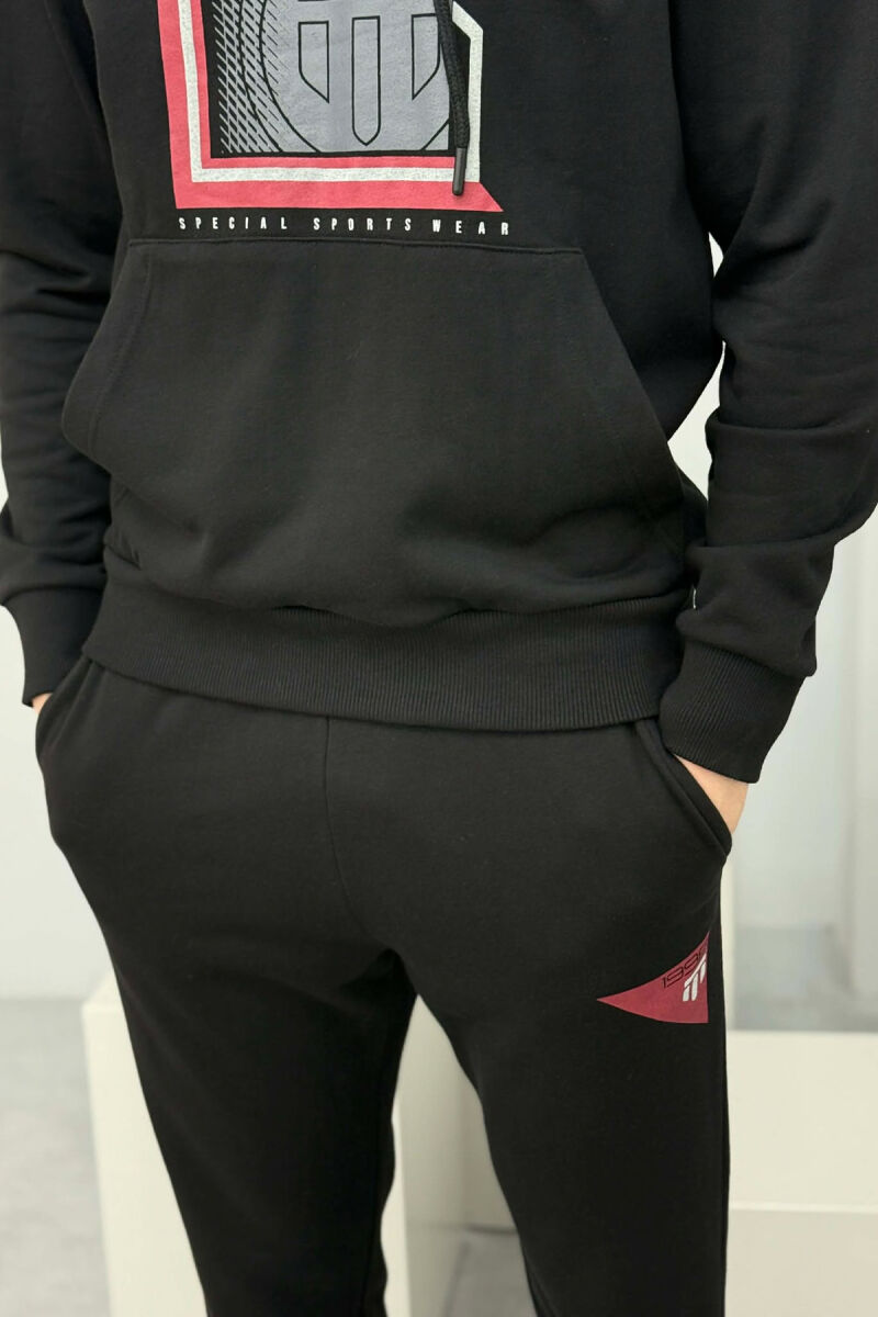 SET HOODIE ME IMAZH NE PJESEN PARA + TUTA PER MESHKUJ NE NGJYRE TE ZEZE - 4