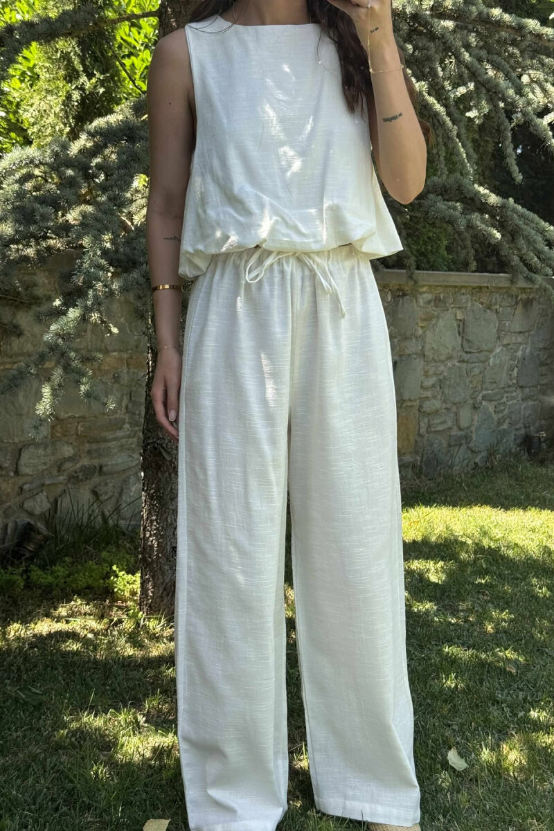 SET I THJESHTË KANATIERE+PANTALLONA PËR FEMRA NË NGJYRËN E BARDHË - 4