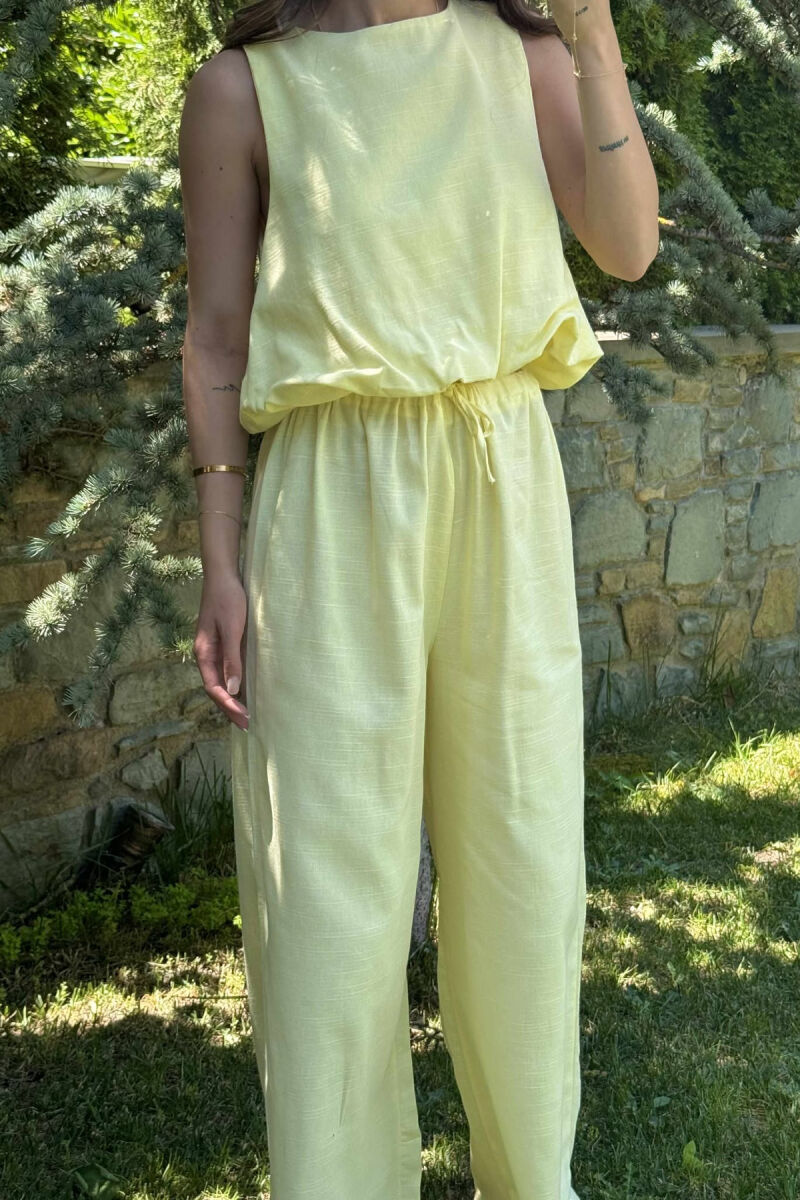 SET I THJESHTË KANATIERE+PANTALLONA PËR FEMRA NË NGJYRËN E VERDHË - 4