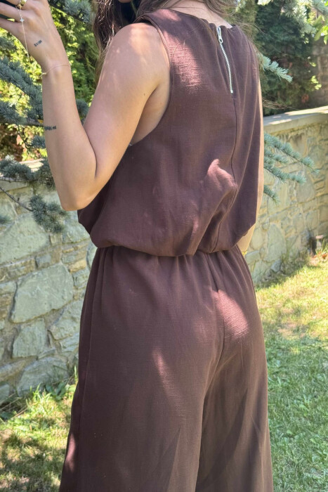 SET I THJESHTË KANATIERE+PANTALLONA PËR FEMRA NË NGJYRËN KAFE E ERRËT - 3