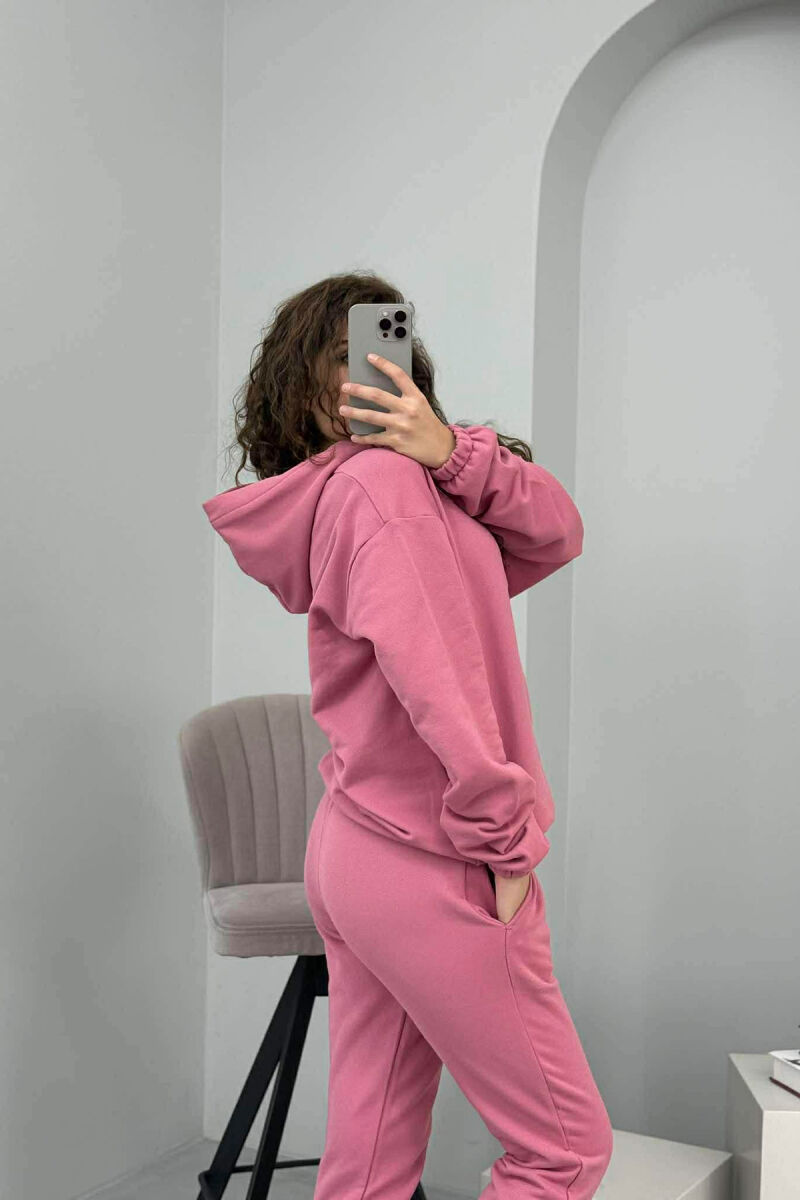 SET I THJESHTË ME SHKRIME HOODIE+TUTA PËR FEMRA NË NGJYRËN LEJLA E ZBARDHUR - 3